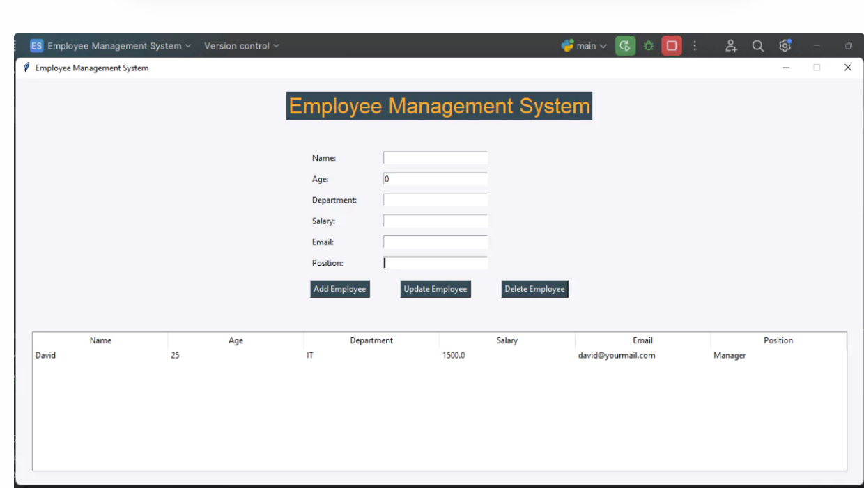 Employee Management System screenshot